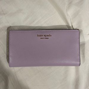 purple kate spade medium bifold wallet